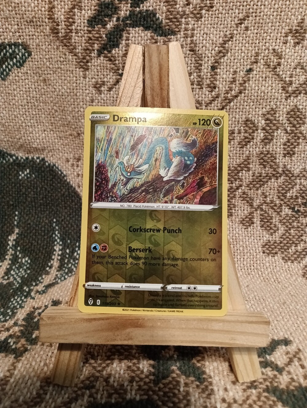 Drampa 119/203 Rare Evolving Skies Reverse Holo NM